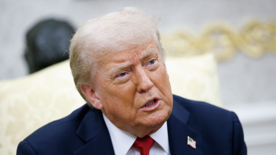 WASHINGTON, DC - JULY 14: U.S. President Donald Trump delivers remarks while meeting with NATO Secretary General Mark Rutte in the Oval Office at the White House on July 14, 2025 in Washington, DC. Trump is meeting with Rutte a day after announcing that the U.S. will send Patriot air defense missiles to Ukraine to help it defend against Russia's intensifying aerial attacks. (Photo by Kevin Dietsch/Getty Images)