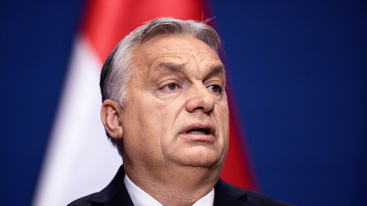 Viktor Orban, Hungary's prime minister, speaks during a news conference in Budapest, Hungary, on Tuesday, Dec. 21, 2021. Orban's government has objected to last years decision by the top EU court that his government cant hold asylum seekers indefinitely in a transit area on the border with Serbia. Photographer: Akos Stiller/Bloomberg via Getty Images