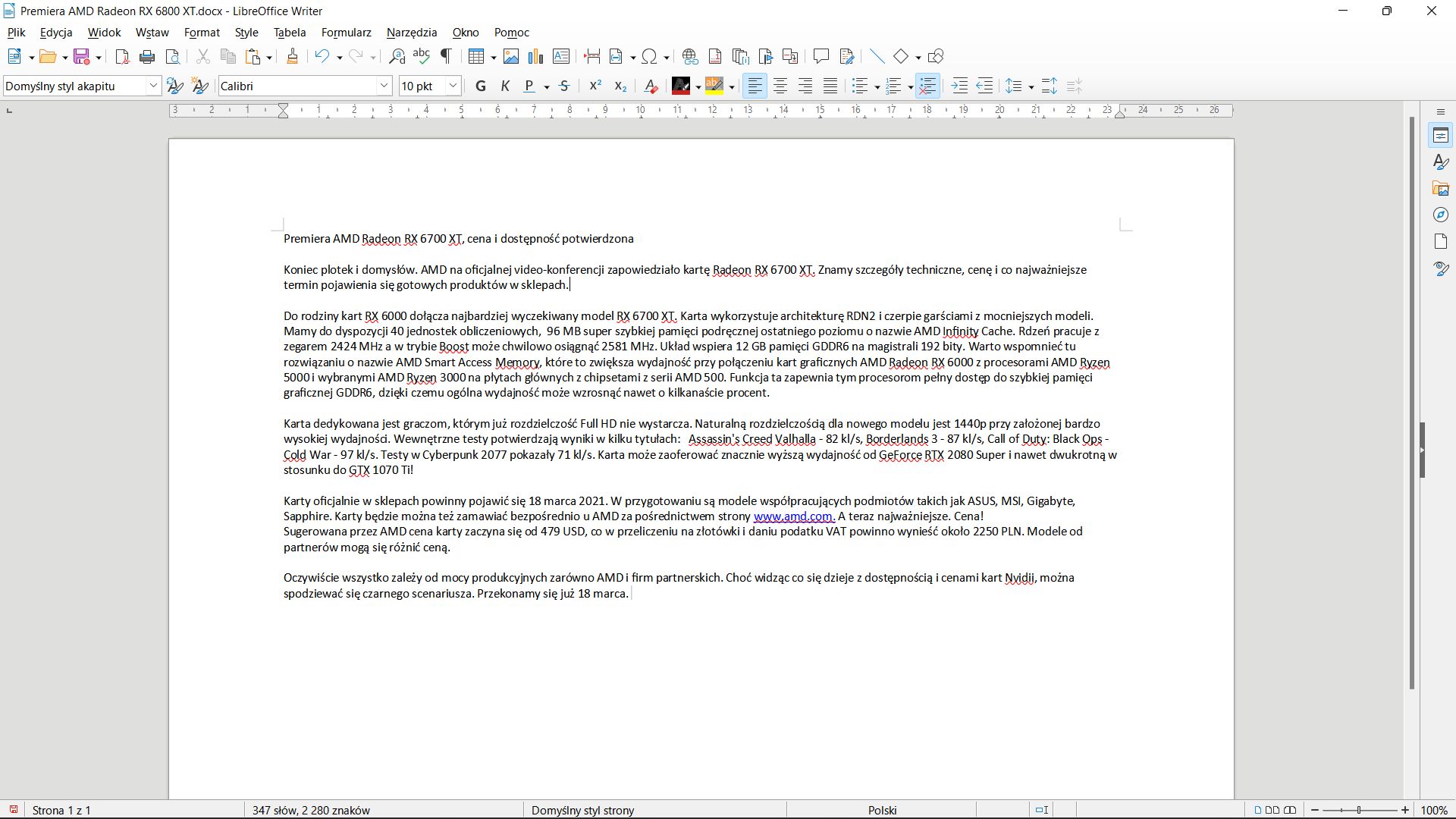 Następnym krokiem w zmianie orientacji strony jest wybór interesującej nas orientacji.