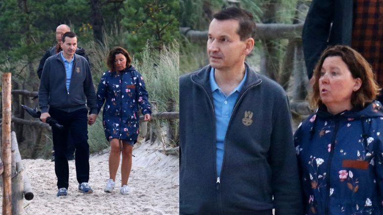 Mateusz Morawiecki z żoną nad morzem