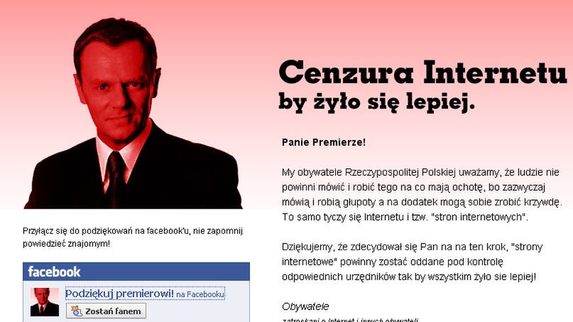 Podziekujpremierowi.pl - dołącz do antyfanklubu pierwszego cenzora III RP 1