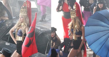 Złota Beyonce na planie klipu! (ZDJĘCIA)