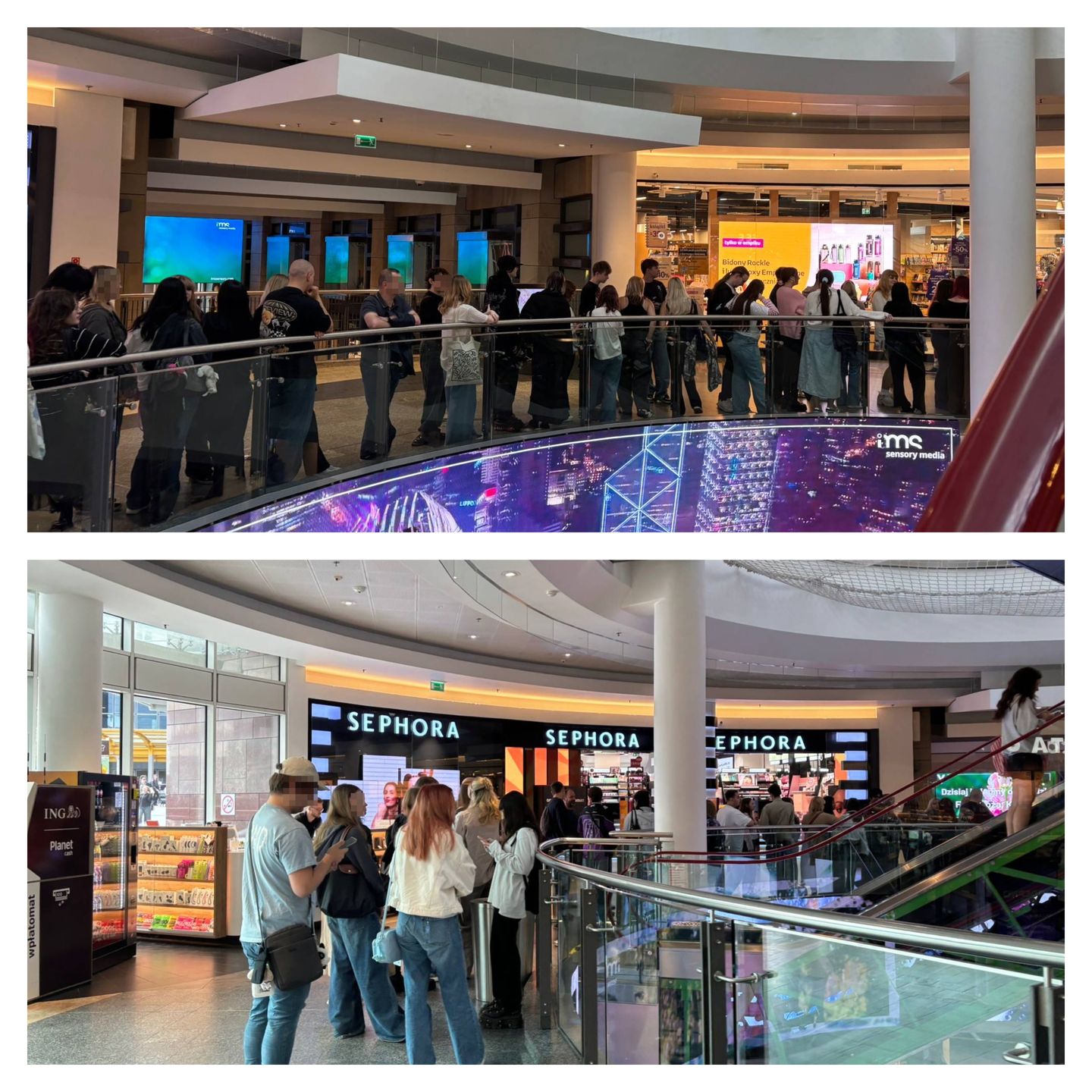 Kolejka do sklepu MiniSo w Złotych tarasach o godz. 9:00