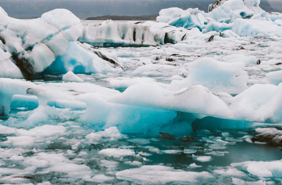 Catastrophic ice melt. Glaciers are disappearing faster and faster