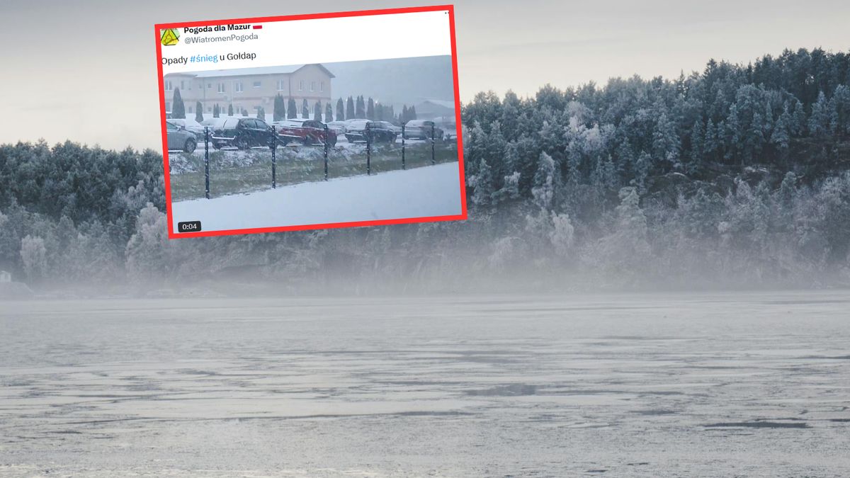 W uzdrowiskowym mieście Gołdap panuje istna śnieżyca 