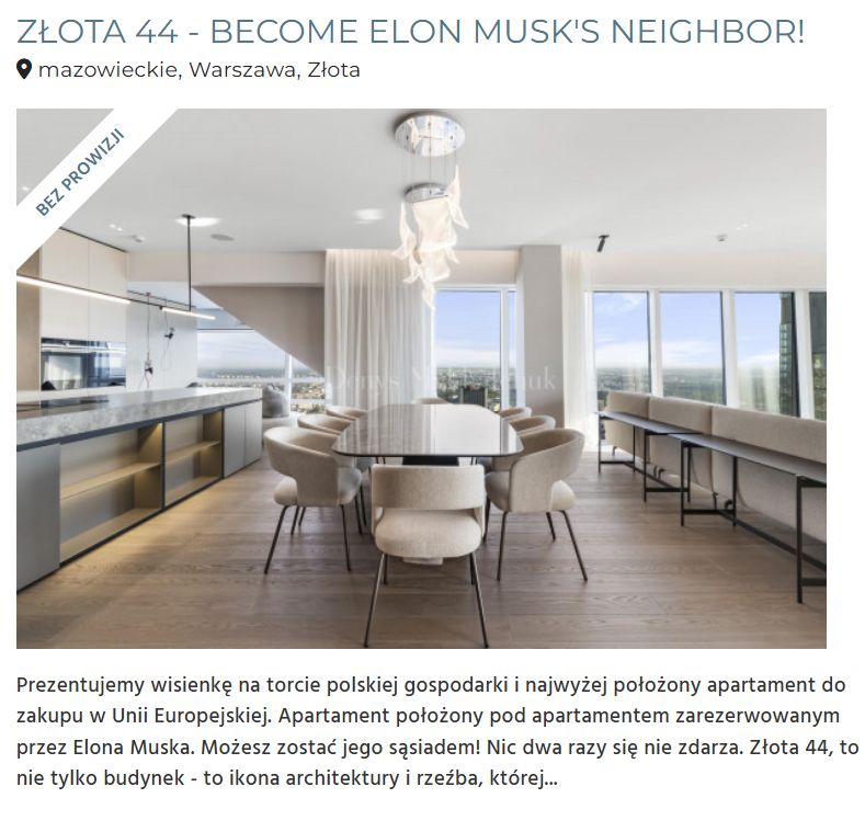 Ogłoszenie na stronie internetowej Michała Lecha