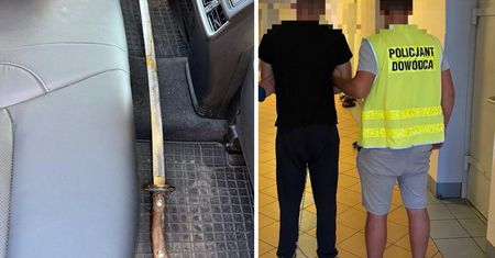 Zaatakował policjanta mieczem samurajskim. Został zatrzymany
