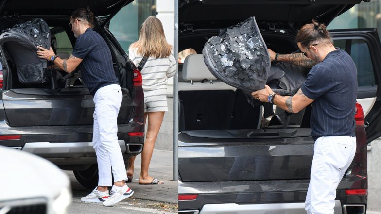 Małgorzata Rozenek na rodzinnym spacerze z Radkiem, dziećmi, rodzicami, bratem i jego NOWĄ PARTNERKĄ