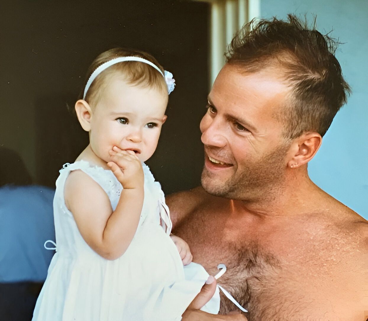 Little Rumer Willis with her father