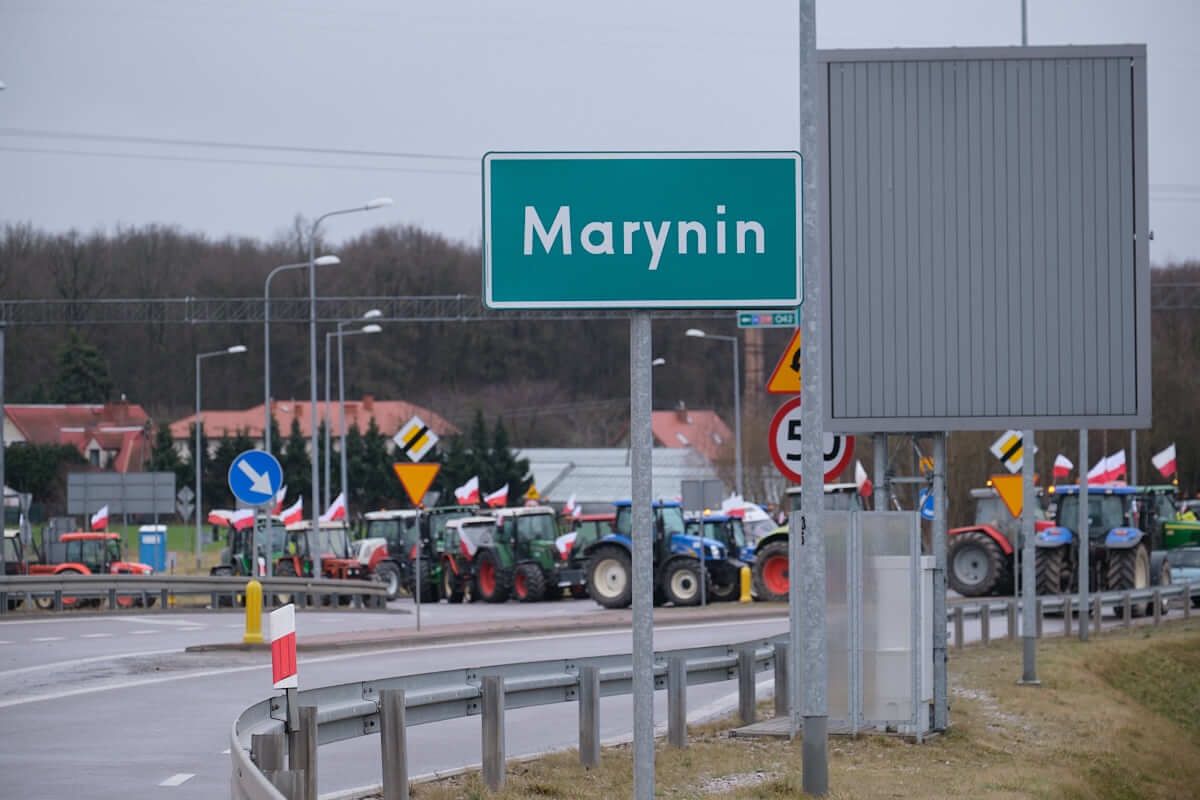 Protest rolników w Maryninie
