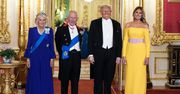 Eleganccy król Karol III i królowa Camilla ZACHWYCAJĄ na salonach obok Melanii i Donalda. Trump postawiła na odsłonięte ramiona