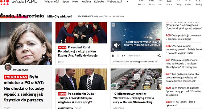 Gazeta.pl ze zmienioną stroną główną - spójnie na komputerach i w mobile’u