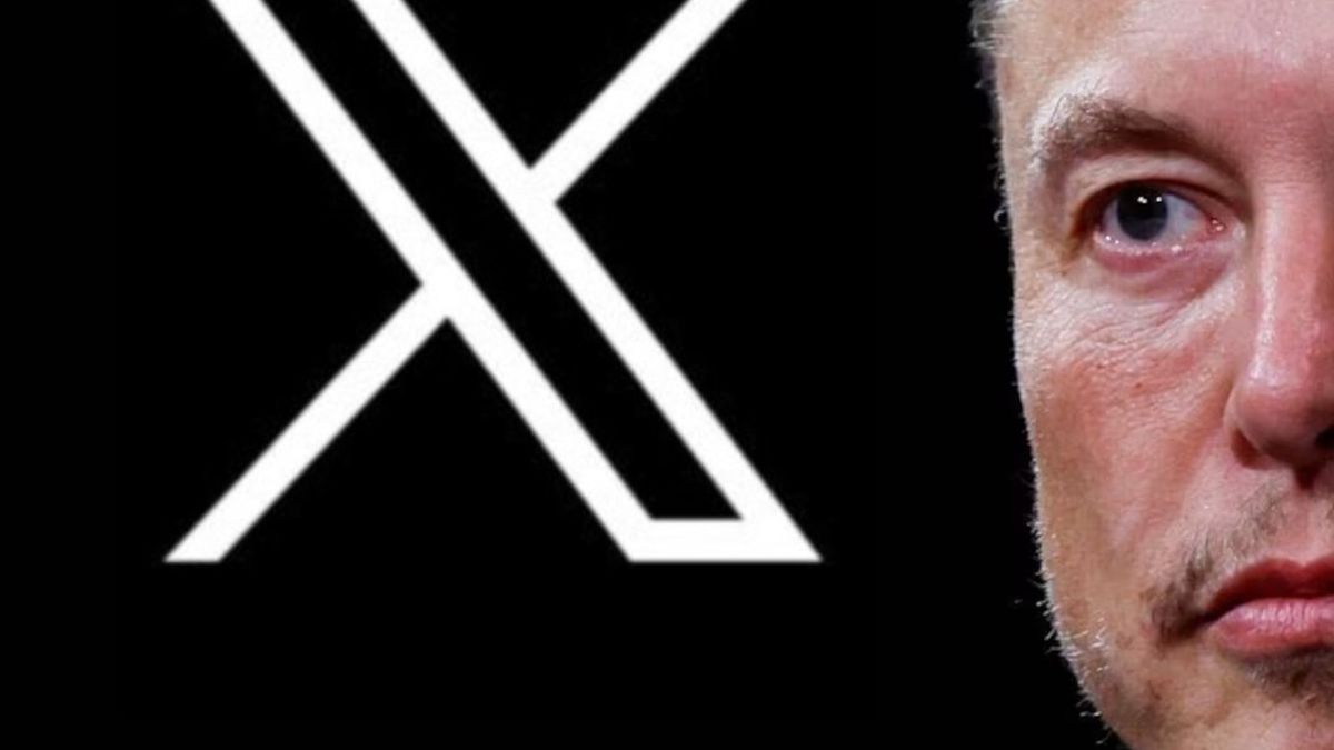 Logo X i twarz Elona Muska