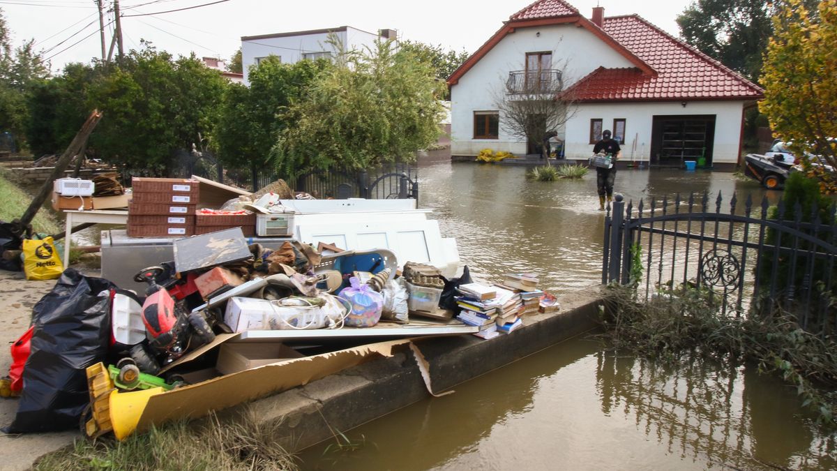 Nysa, 19.09.2024. Sprzątanie po powodzi w Nysie, 19 bm. W mieście po przerwaniu wałów woda zalała centrum i okoliczne dzielnice. Ucierpiały dziesiątki domostw. Wiele budynków zostało poważnie uszkodzonych lub zniszczonych. (aldg) PAP/Krzysztof Świderski
