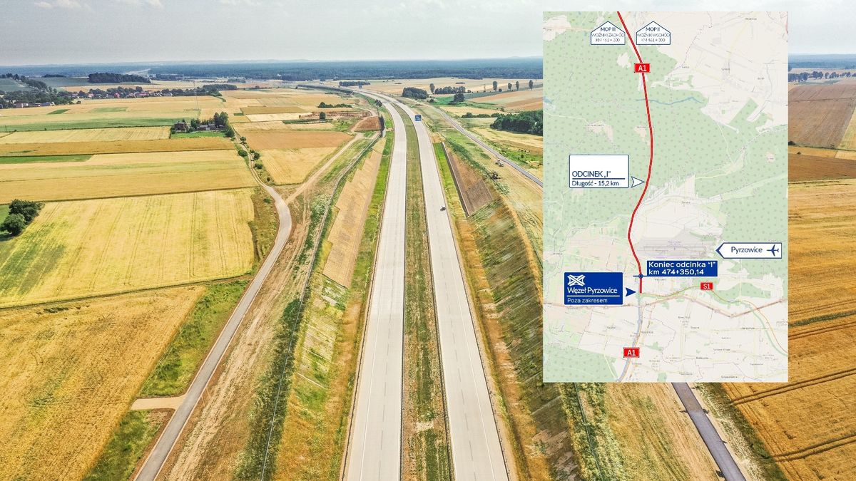 Nowy fragment autostrady A1 - od Pyrzowic do węzła Częstochowa Południe