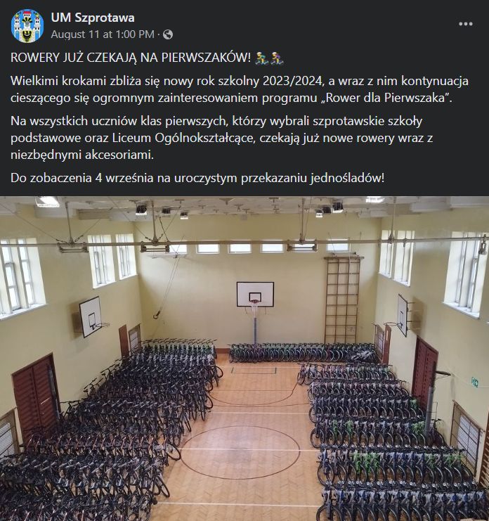 Rowery już czekają na pierwszoklasistów