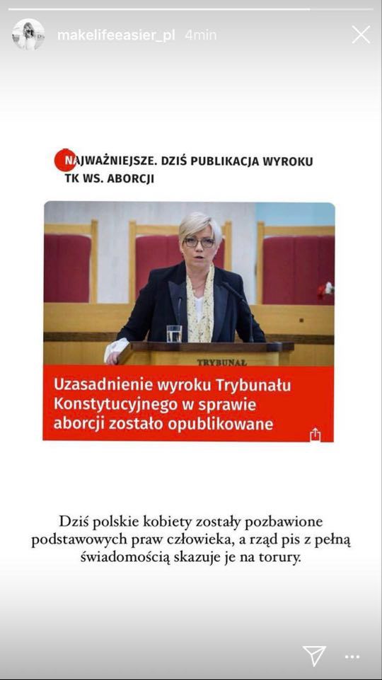 Kasia Tusk komentuje uzasadnienie orzeczenia TK ws aborcji
