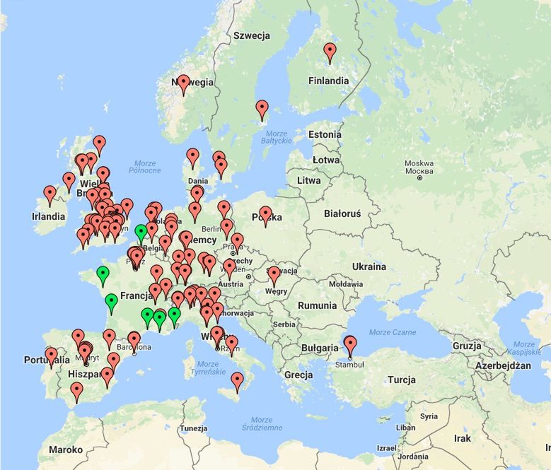 Mapa dostępności słuchawek AirPods