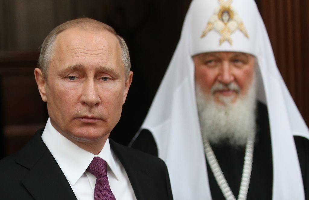 Władimir Putin z patriarchą Moskwy Cyrylem I 