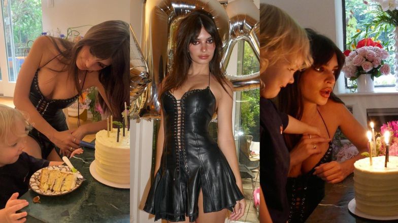 Emily Ratajkowski w skórzanej mini świętuje urodziny syna. Fani nie kryli oburzenia