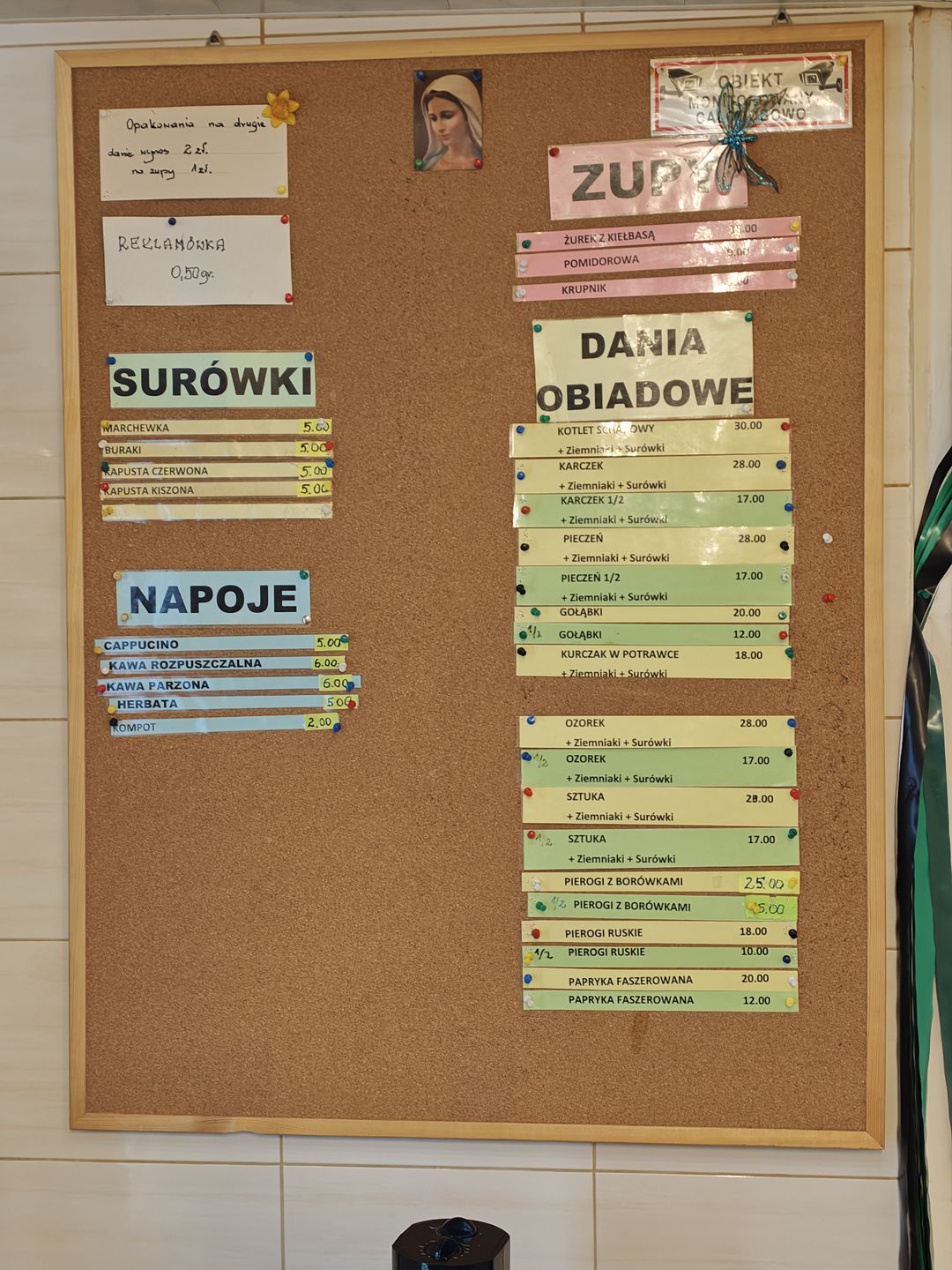 Menu jest proste i bazuje na polskich smakach