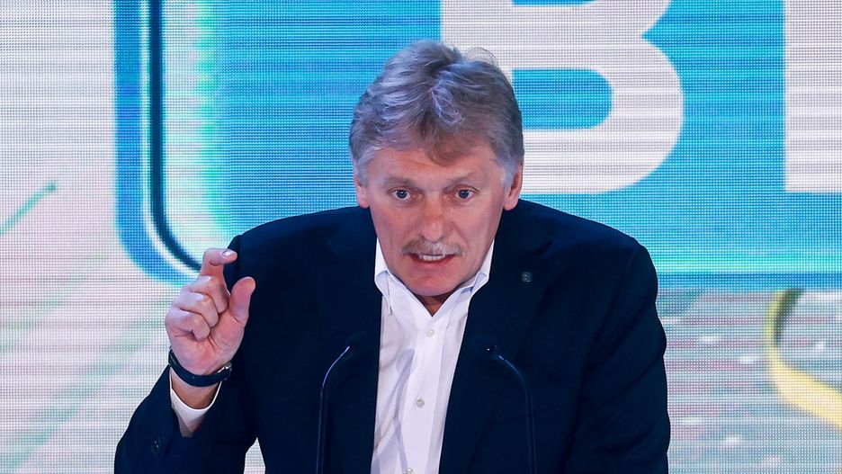 MOSCOW, RUSSIA - MAY 17, 2022: Deputy Chief of Staff of the Russian Presidential Executive Office, Russian Presidential Spokesman Dmitry Peskov addresses the New Horizons Educational Marathon held by the Znanie [Knowledge] society at the Russia - My History pavilion at the VDNKh exhibition center. Sergei Fadeichev/TASS Host Photo Agency