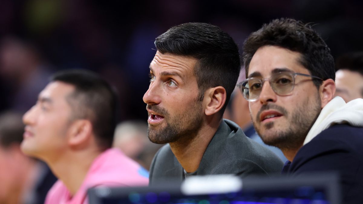 LOS ANGELES, CALIFORNIA - MARCH 16: Professional tennis player Novak Djokovic of Serbia looks on during the second half of a game between the Los Angeles Lakers and the Golden State Warriors at Crypto.com Arena on March 16, 2024 in Los Angeles, California. NOTE TO USER: User expressly acknowledges and agrees that, by downloading and or using this photograph, User is consenting to the terms and conditions of the Getty Images License Agreement. (Photo by Sean M. Haffey/Getty Images)