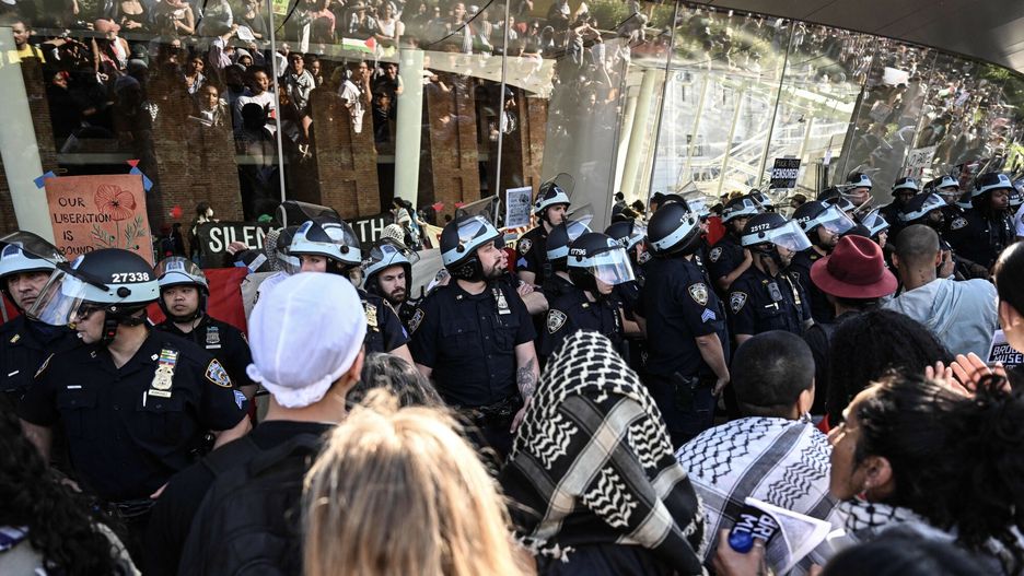 Temporary
NEW YORK, UNITED STATES - MAY 31: NYPD officers intervene and arrest several pro-Palestinian demonstrators during a demonstration in Brooklyn to protest against Israeli attacks on Gaza, especially the latest airstrike on Rafah, in New York, United States on May 31, 2024. Hundreds of Pro-Palestinian demonstrators occupied parts of the Brooklyn Museum. Protestors hung a massive banner on the gate of the museum. Fatih Aktas / Anadolu/ABACAPRESS.COM
AA/ABACA
