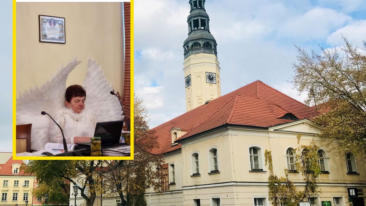 Radna PiS Eleonora Szymkowiak przyszła do ratusza w przebraniu anioła 