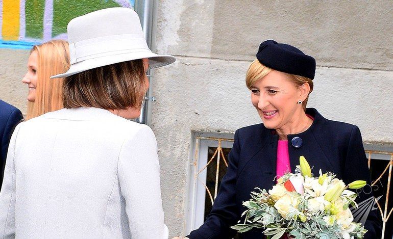 Królowa Matylda i Agata Duda, 2. dzień wizyty belgijskiej pary królewskiej w Polsce (fot. ONS)