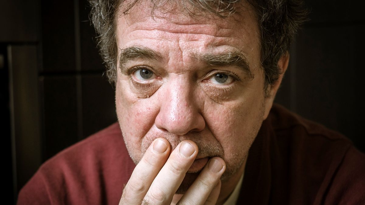 OLYMPUS DIGITAL CAMERA
hopelessness, depression, sadness, 50-54 years, serious, mature men, body part, contemplation, human face, emotion, black background, headshot, human body part, looking at camera, portrait, real people, one person, lifestyles, indoors, close-up, day, sad, man