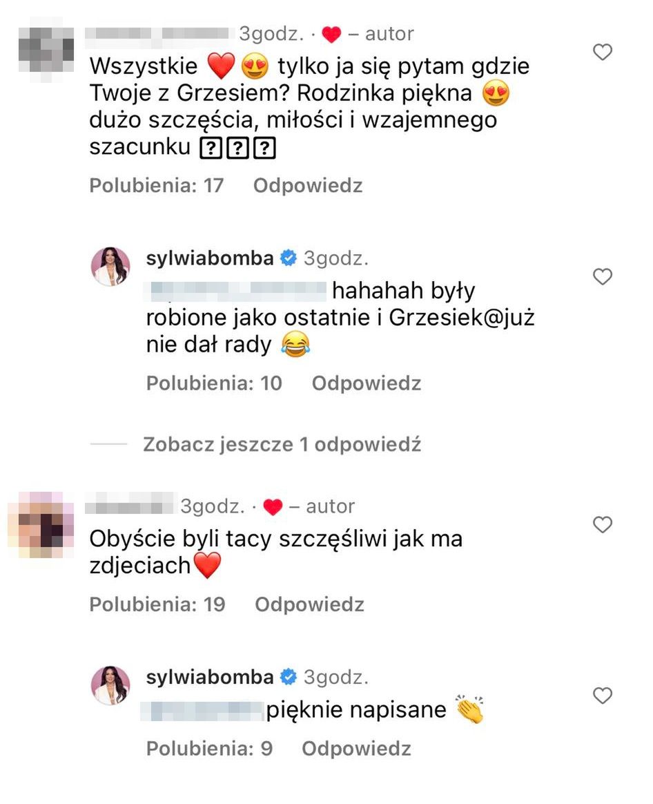 Komentarze do świątecznej sesji Sylwii Bomby i Grzegorza Collinsa