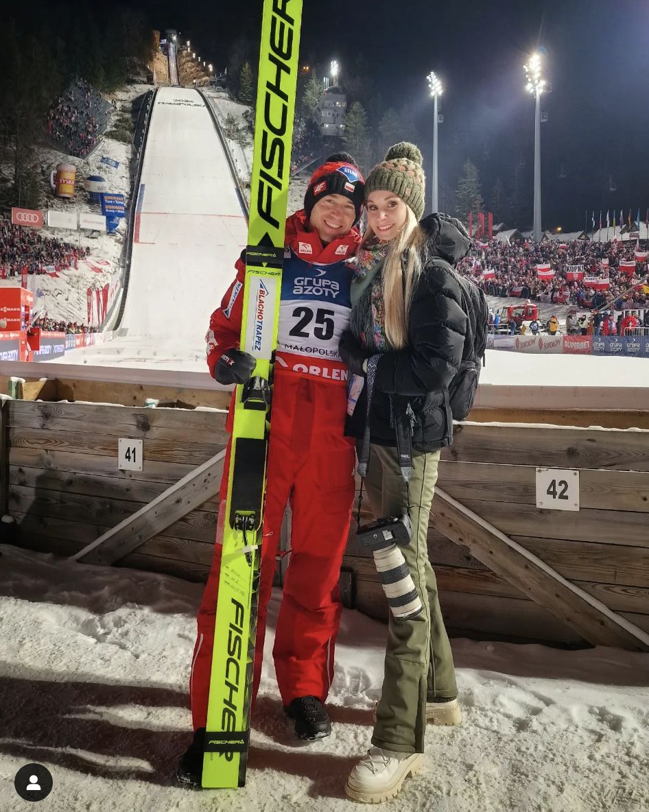 Kamil Stoch z żoną
