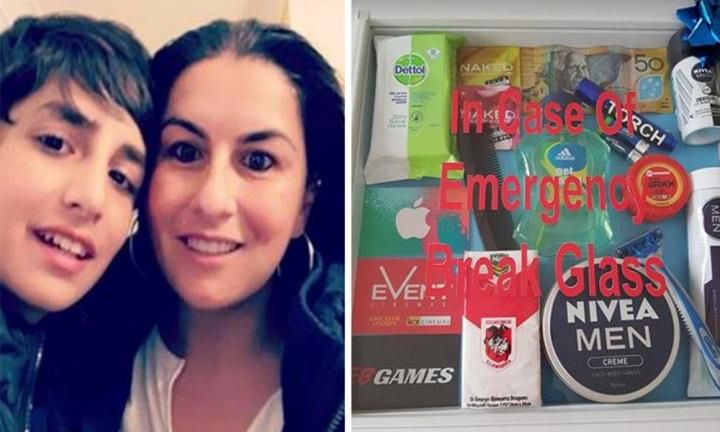 Matka podarowała swojemu 13-letniego synowi zestaw awaryjny