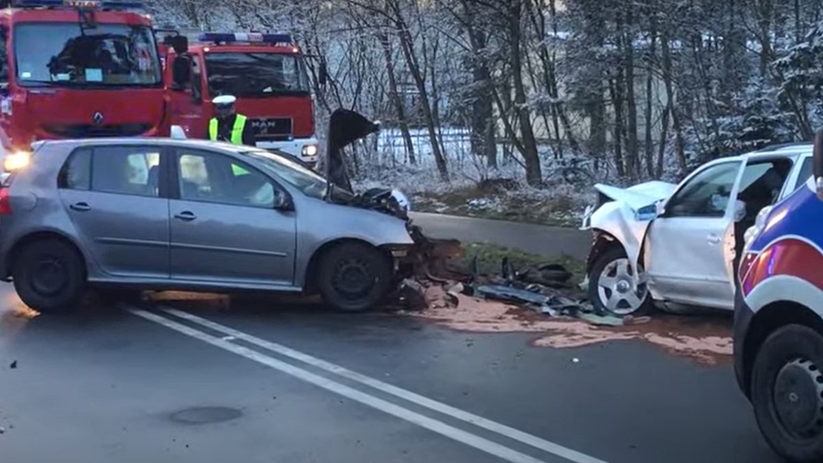 Wypadek koło Leszna
