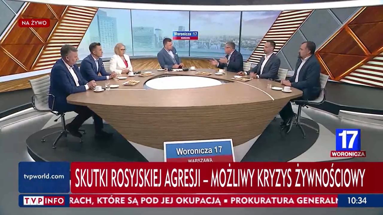 Na antenie TVP Info doszło do ostrego spięcia między europosłem PiS i posłem Koalicji Obywatelskiej. Fot: Kadr z programu Woronicza 17/