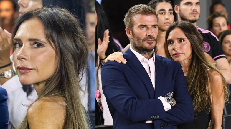 Posągowa Victoria Beckham obdarza męża CZUŁOŚCIAMI