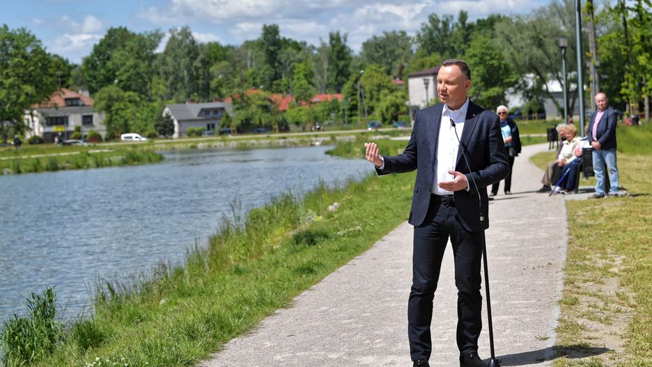 Prezydent Rzeczypospolitej Polskiej Andrzej Duda podczas konferencji prasowej w Sulejówku ogłosił inaugurację programu ,,Moja woda".