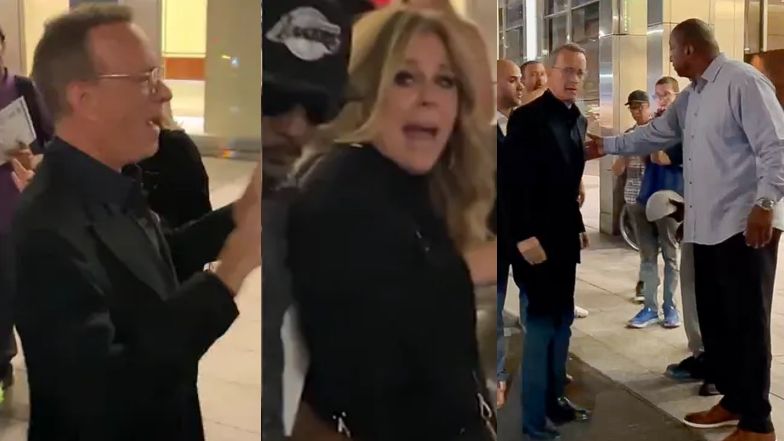 Tom Hanks broni żony przed tłumem i krzyczy na fanów