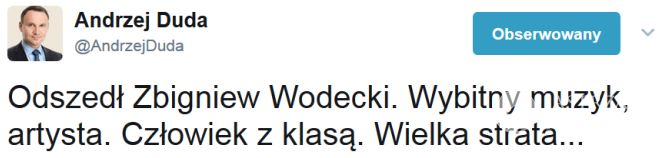 Andrzej Duda żegna Zbigniewa Wodeckiego