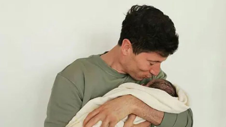 Robert Lewandowski z córką Laurą