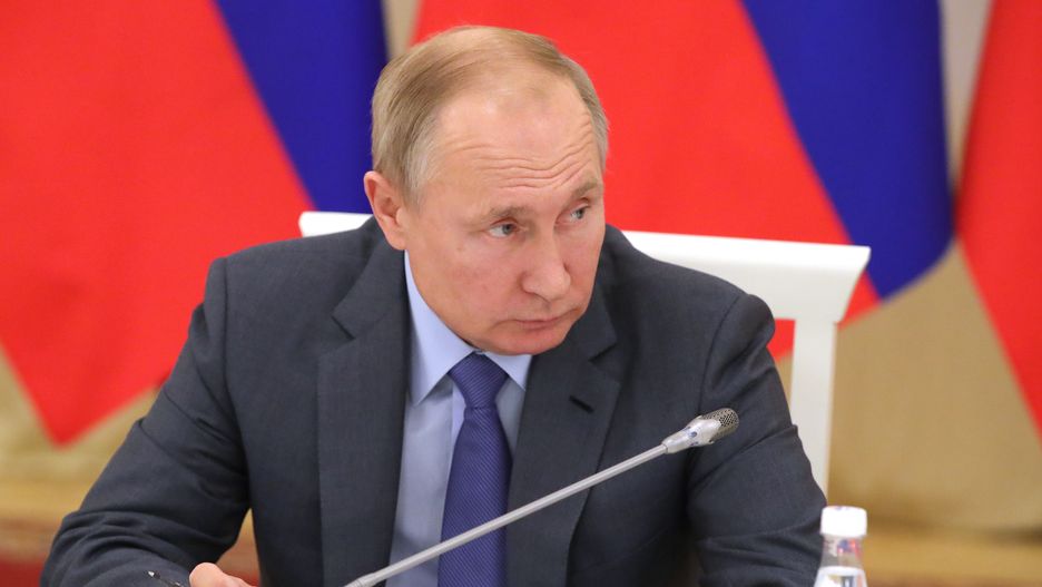 NALCHIK, RUSSIA  NOVEMBER 29, 2019: Russia's President Vladimir Putin chairs a meeting of the Presidential Council for Interethnic Relations. Mikhail Klimentyev/Russian Presidential Press and Information Office/TASS (Photo by Mikhail Klimentyev\TASS via Getty Images)