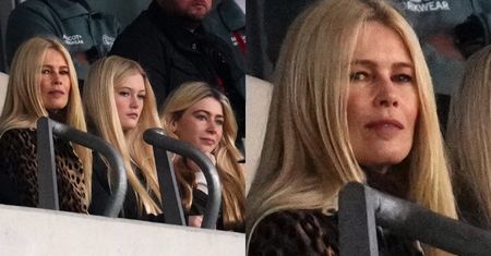 Odziana w panterkę Claudia Schiffer wybrała się na mecz z 20-letnią Clementine i 14-letnią Cosimą. Podobne do znanej mamy?