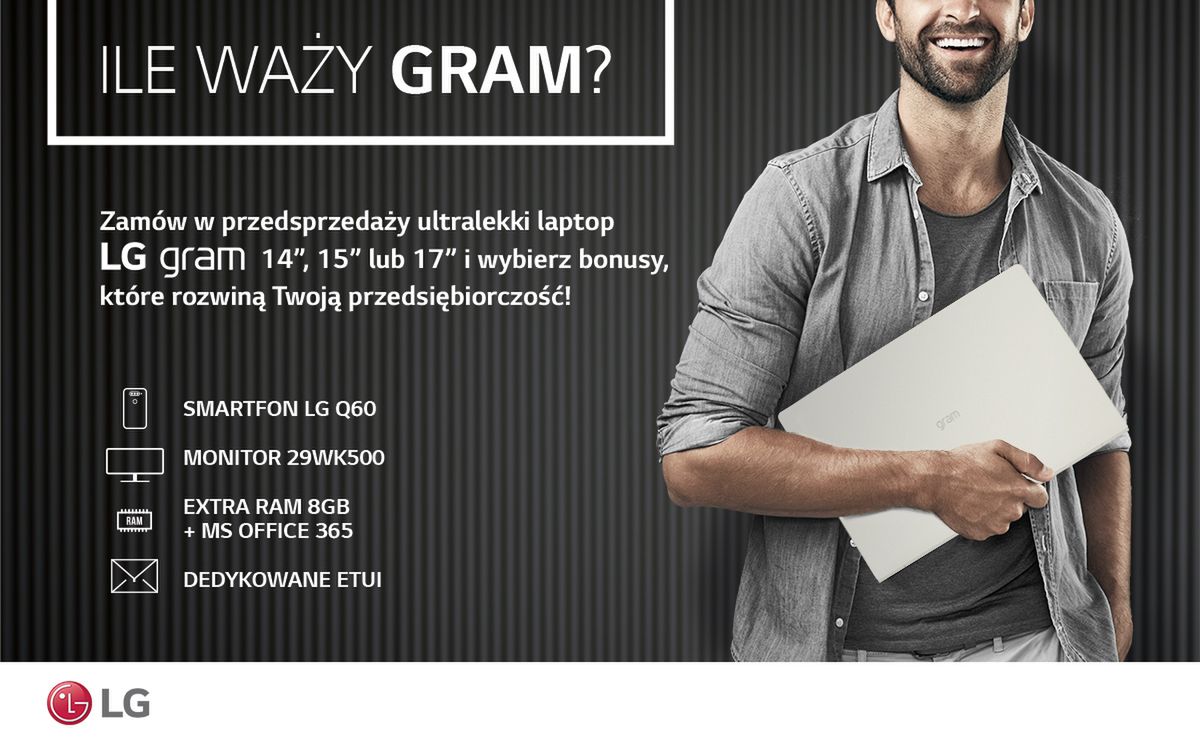 Laptopy LG Gram dostępne są w atrakcyjnych zestawach w ramach przedsprzedaży.