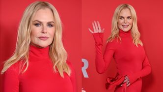 Nicole Kidman z idealnie wygładzoną twarzą olśniewa na gali w soczystej czerwieni