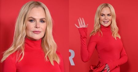 Nicole Kidman z idealnie wygładzoną twarzą olśniewa na gali w soczystej czerwieni