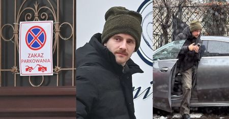 Wąsaty Maciej Musiał parkuje swoim mercedesem na zakazie. Zastawił bramę. Nieładnie? (ZDJĘCIA)