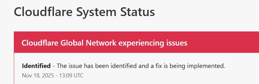 Awaria Cloudflare została usunięta