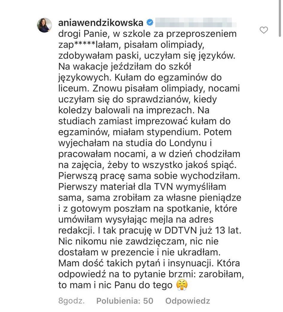 Anna Wendzikowska tłumaczy, skąd ma pieniądze na wieczne urlopowanie