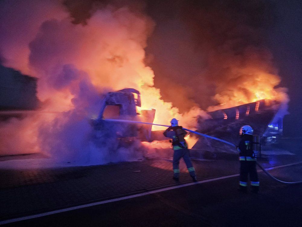 Wierzbno: Pożar ciężarówki na DK24